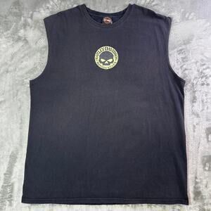 Harley Davidson Sleeveless Graphic T Shirt Kansas City MO Biker Black 2XL